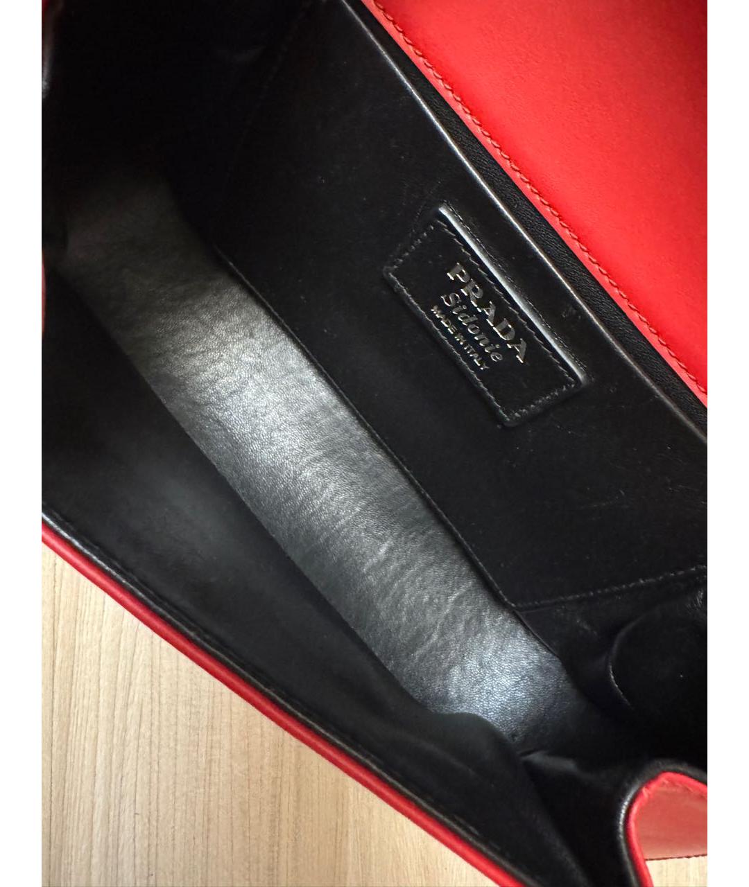 PRADA Красная кожаная сумка через плечо, фото 4