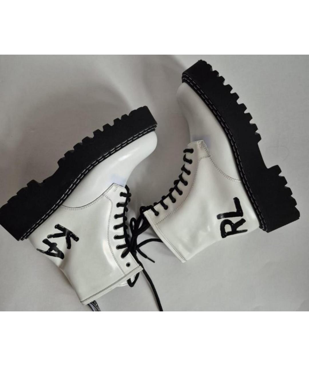 KARL LAGERFELD Белые кожаные ботинки, фото 7