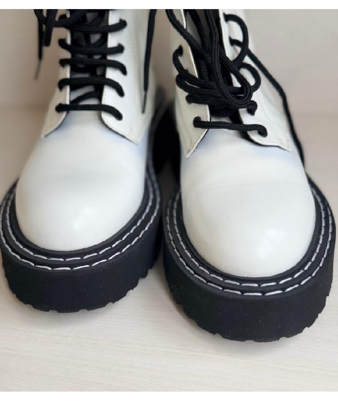 KARL LAGERFELD Белые кожаные ботинки, фото 4