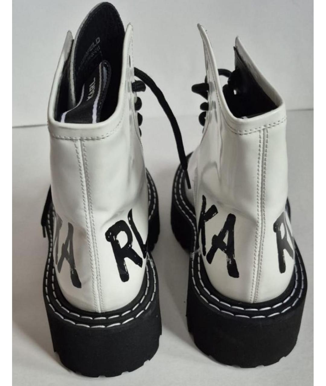 KARL LAGERFELD Белые кожаные ботинки, фото 6