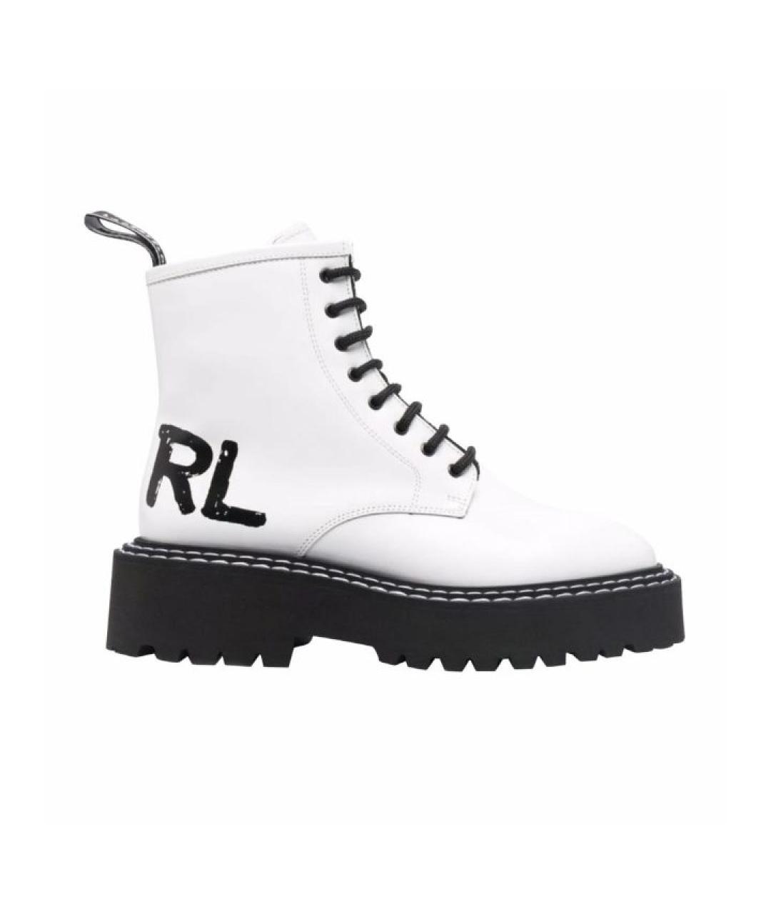 KARL LAGERFELD Белые кожаные ботинки, фото 9