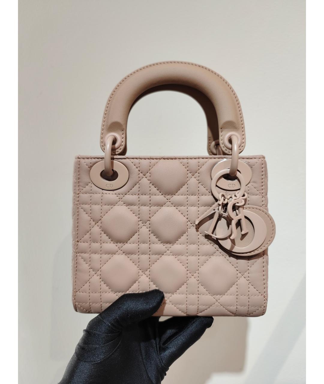 CHRISTIAN DIOR Розовая кожаная сумка с короткими ручками, фото 2