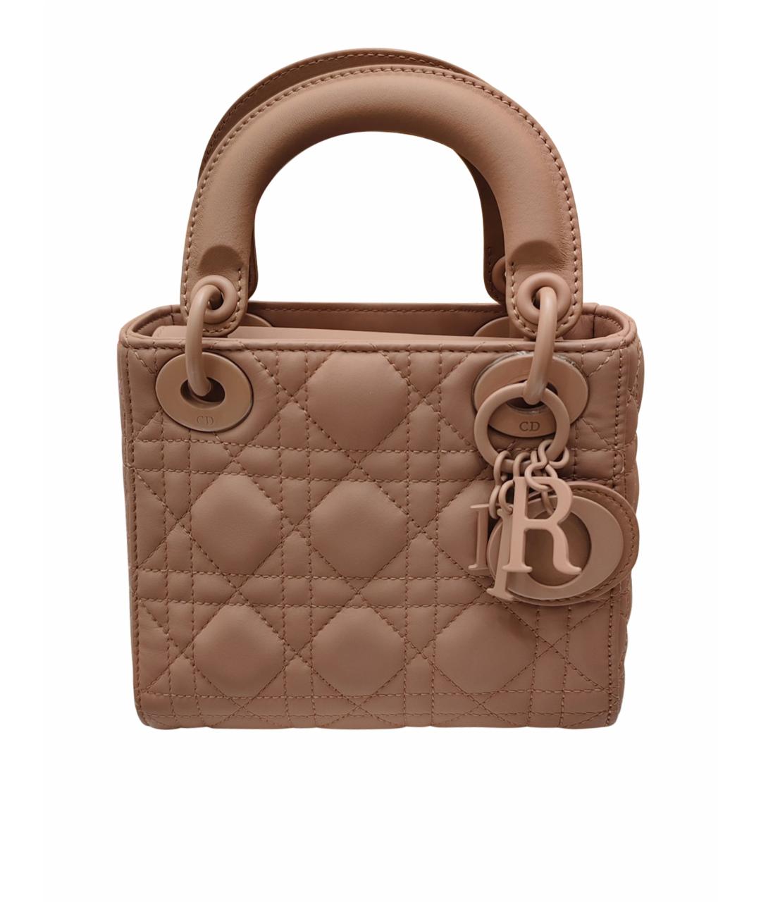 CHRISTIAN DIOR Розовая кожаная сумка с короткими ручками, фото 1