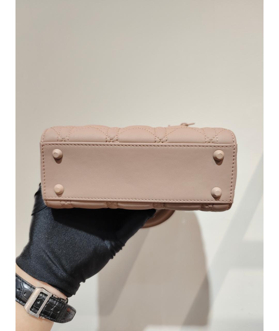 CHRISTIAN DIOR Розовая кожаная сумка с короткими ручками, фото 6