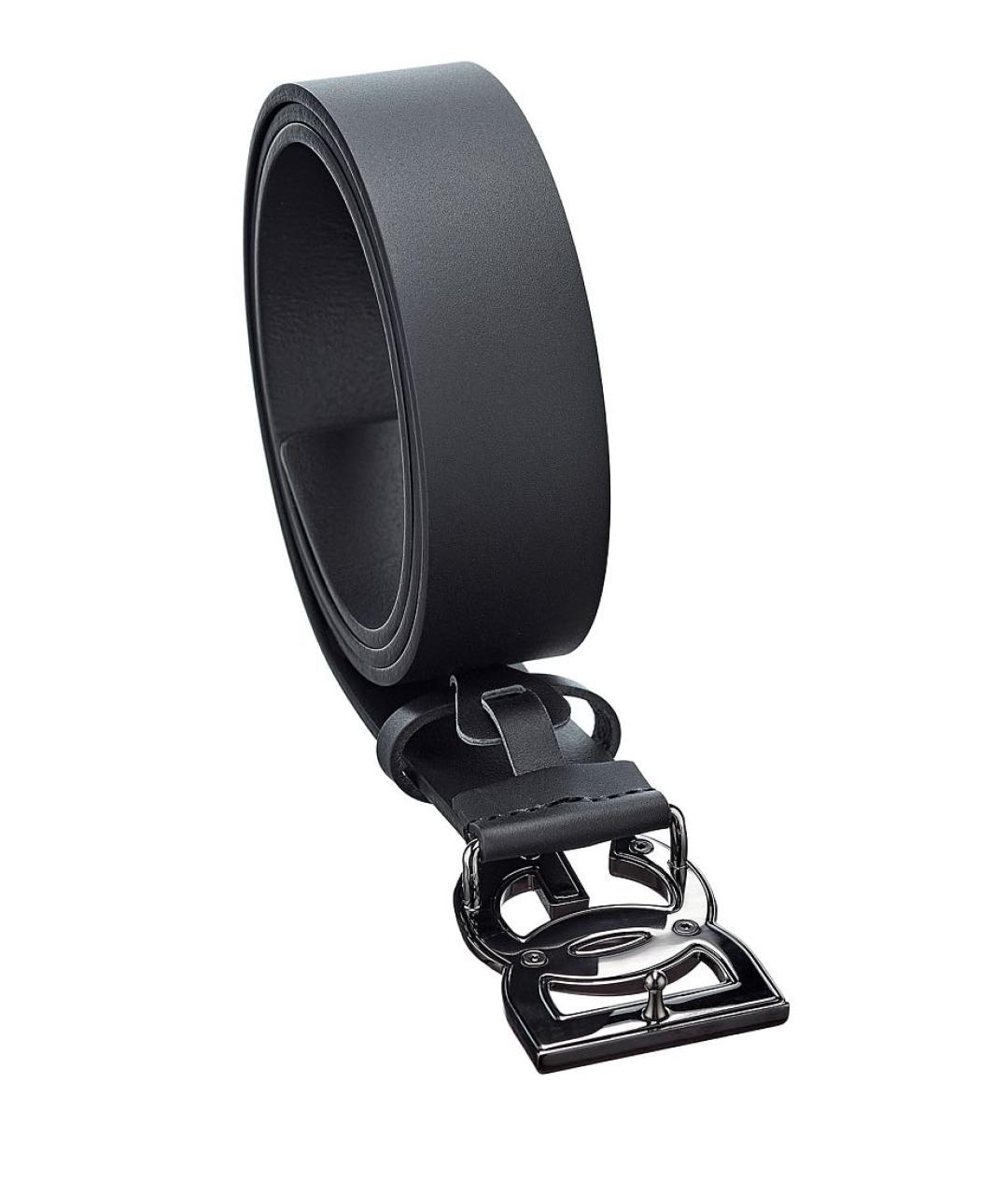 DOLCE&GABBANA Черный кожаный ремень, фото 3