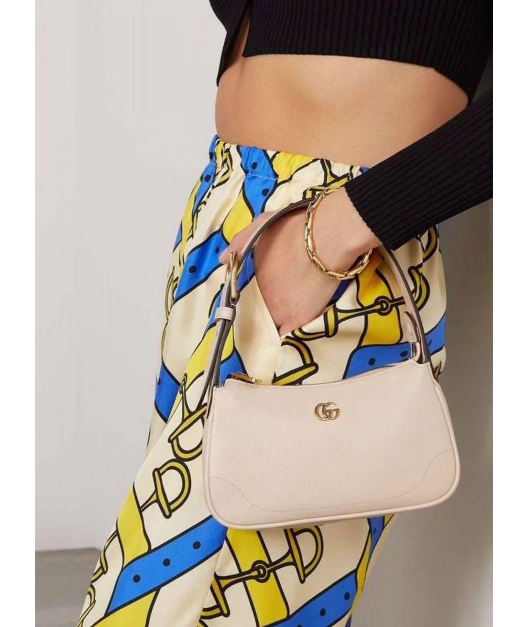 GUCCI Бежевая кожаная сумка с короткими ручками, фото 8