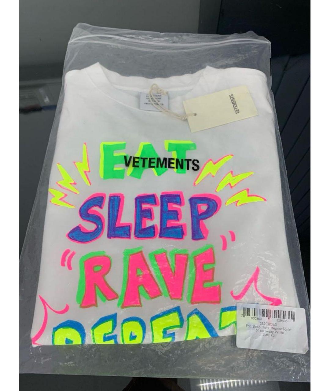 VETEMENTS Мульти хлопко-эластановая футболка, фото 6