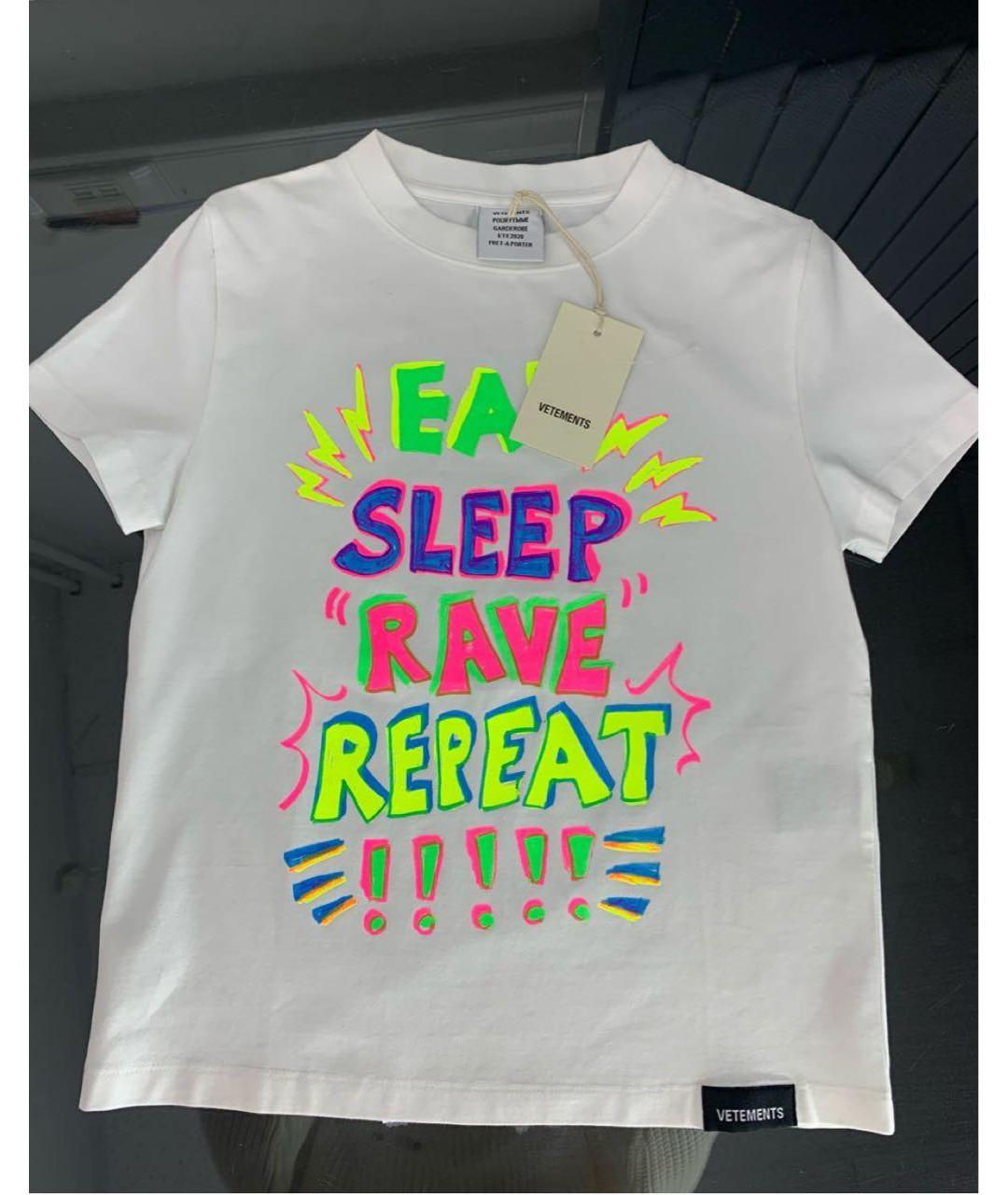 VETEMENTS Мульти хлопко-эластановая футболка, фото 3