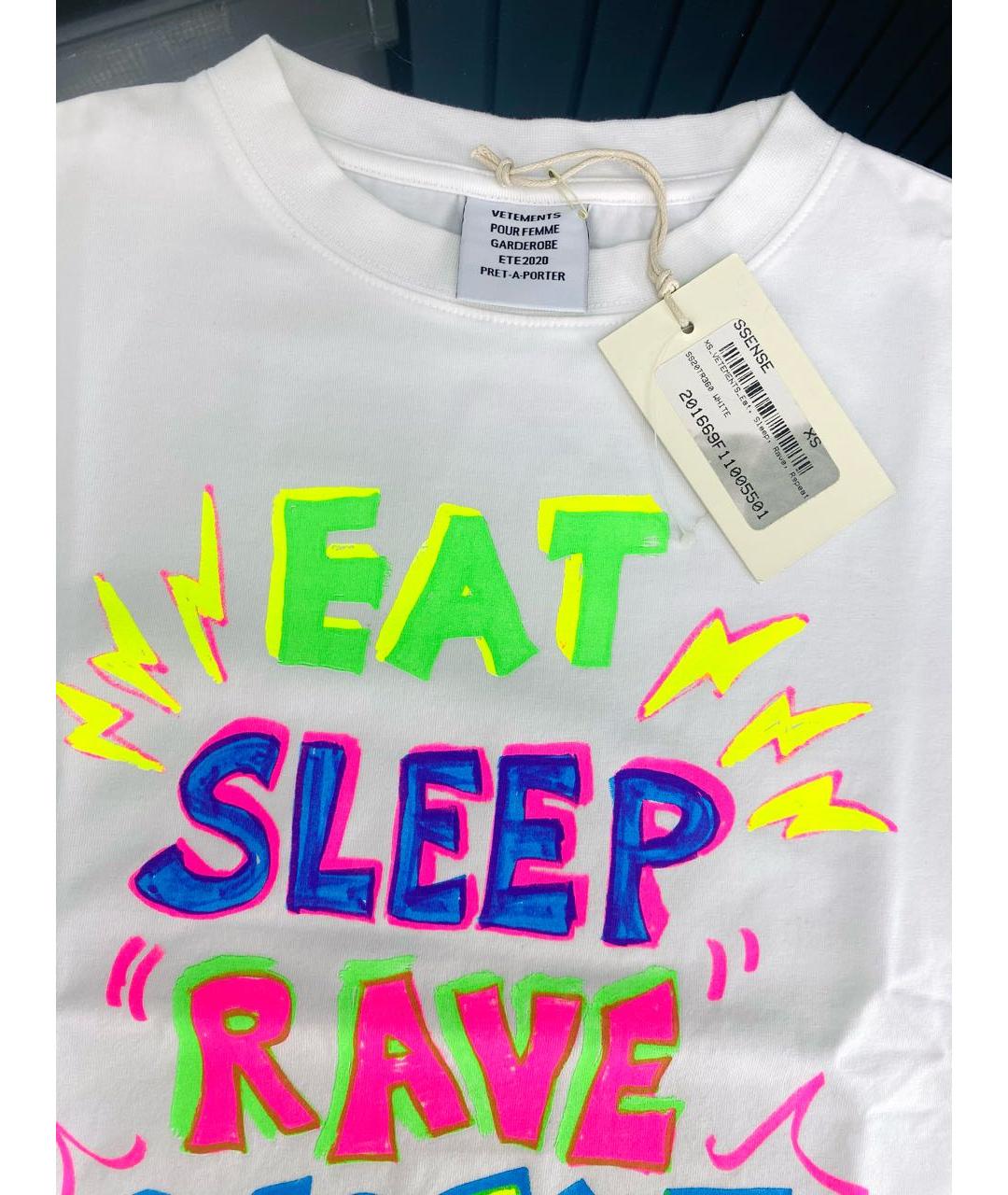 VETEMENTS Мульти хлопко-эластановая футболка, фото 4