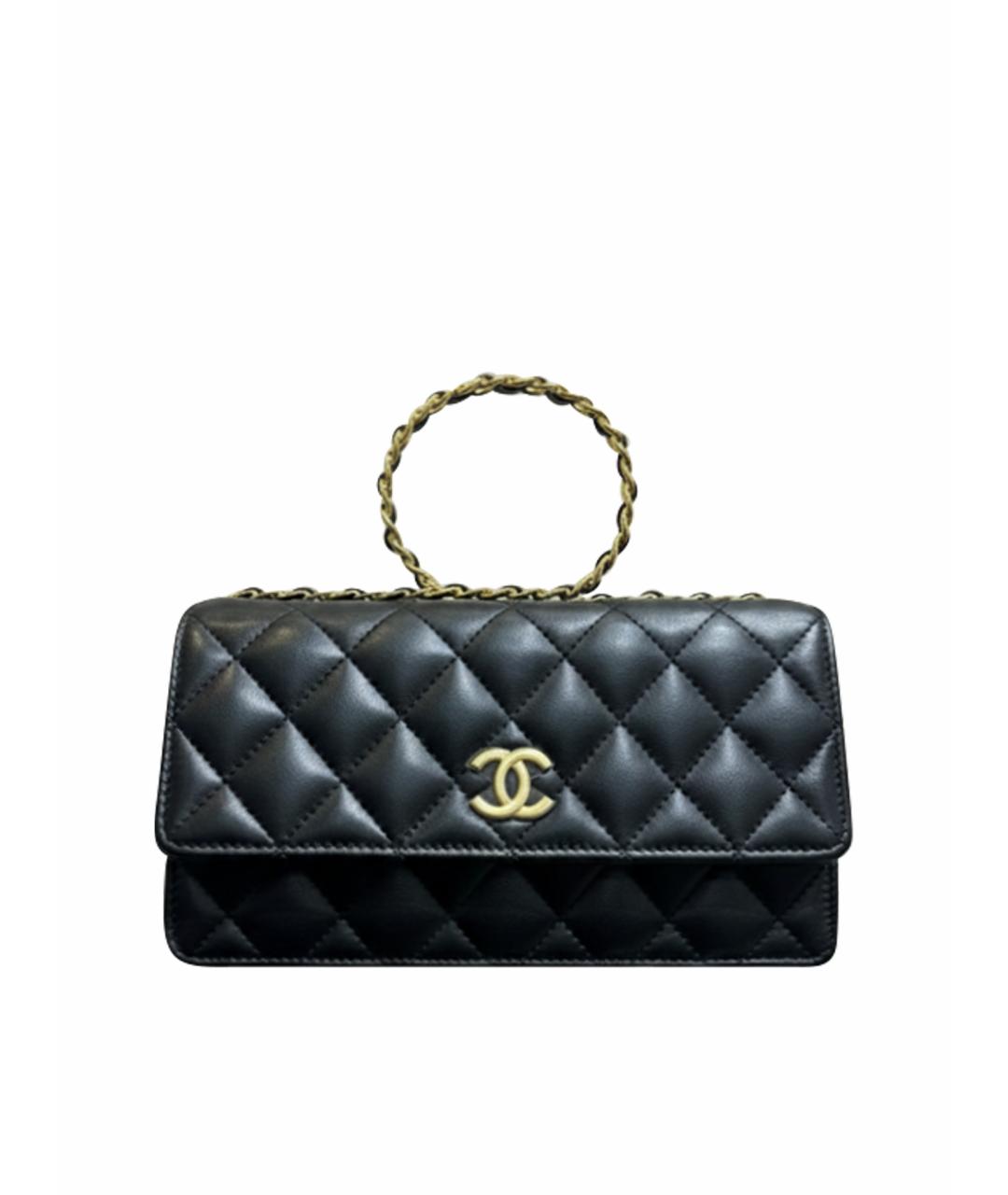 CHANEL Черная кожаная сумка с короткими ручками, фото 1