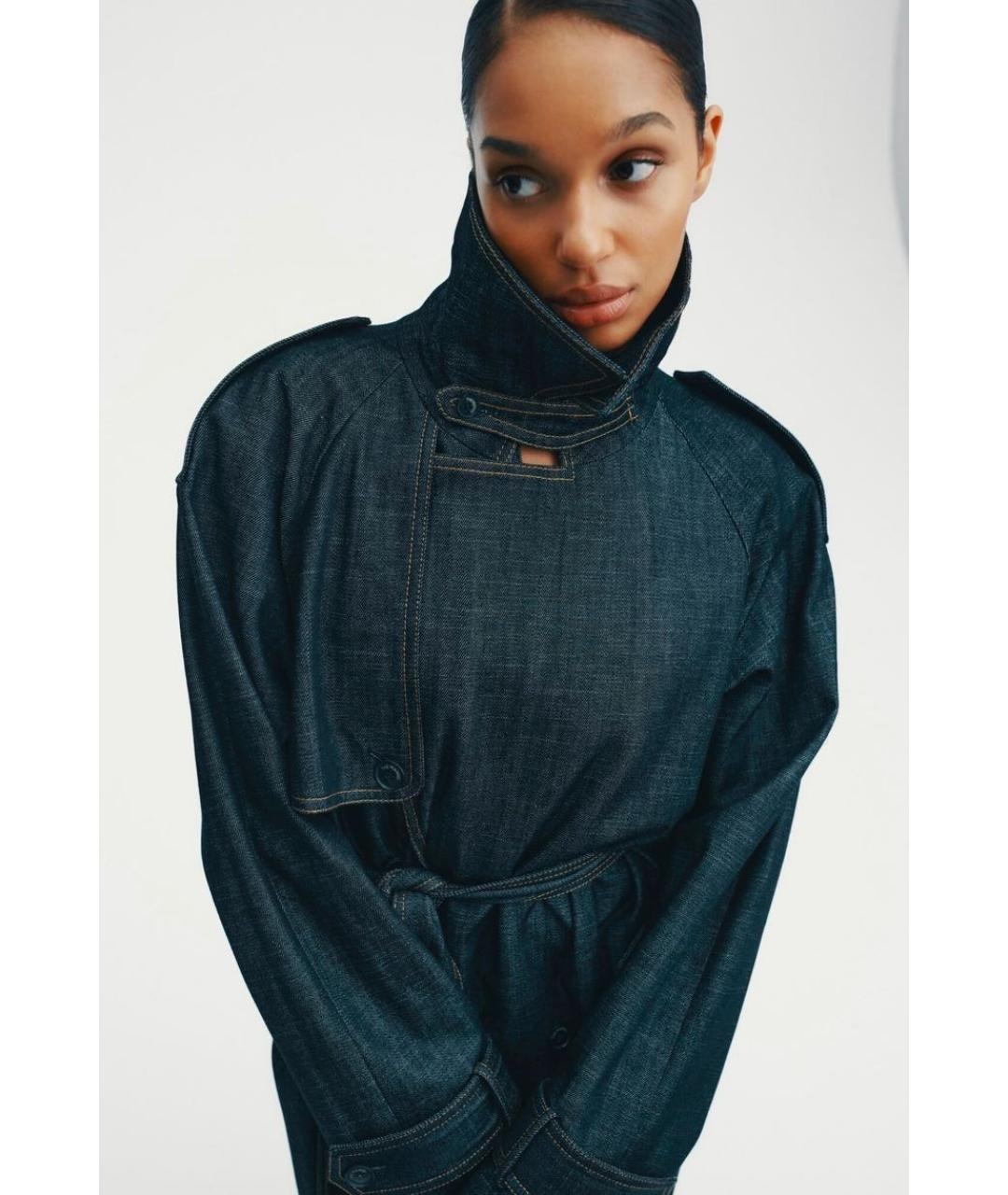 THE MANNEI Темно-синий хлопковый тренч/плащ, фото 8