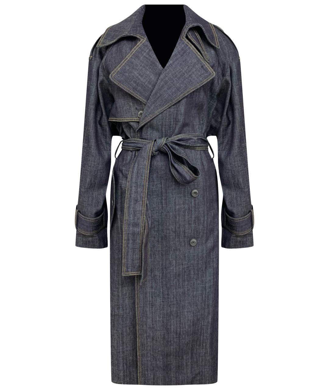 THE MANNEI Темно-синий хлопковый тренч/плащ, фото 1