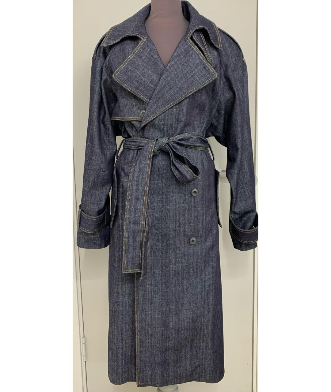 THE MANNEI Темно-синий хлопковый тренч/плащ, фото 9