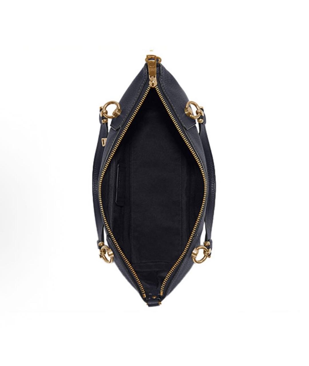 COACH Черная кожаная сумка с короткими ручками, фото 3