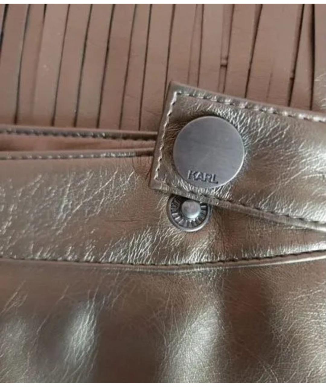 KARL LAGERFELD Золотая юбка миди, фото 5