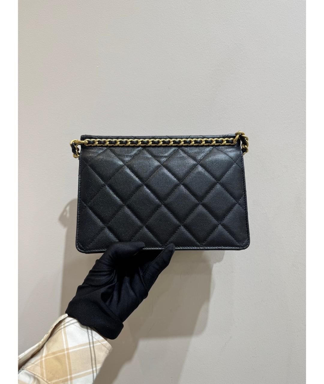 CHANEL Черная кожаная сумка через плечо, фото 3