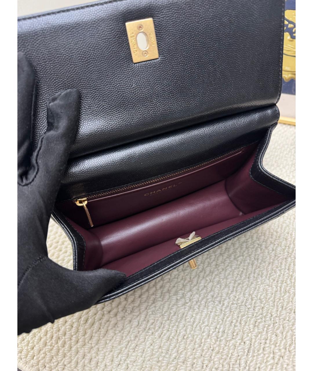 CHANEL Черная кожаная сумка через плечо, фото 7