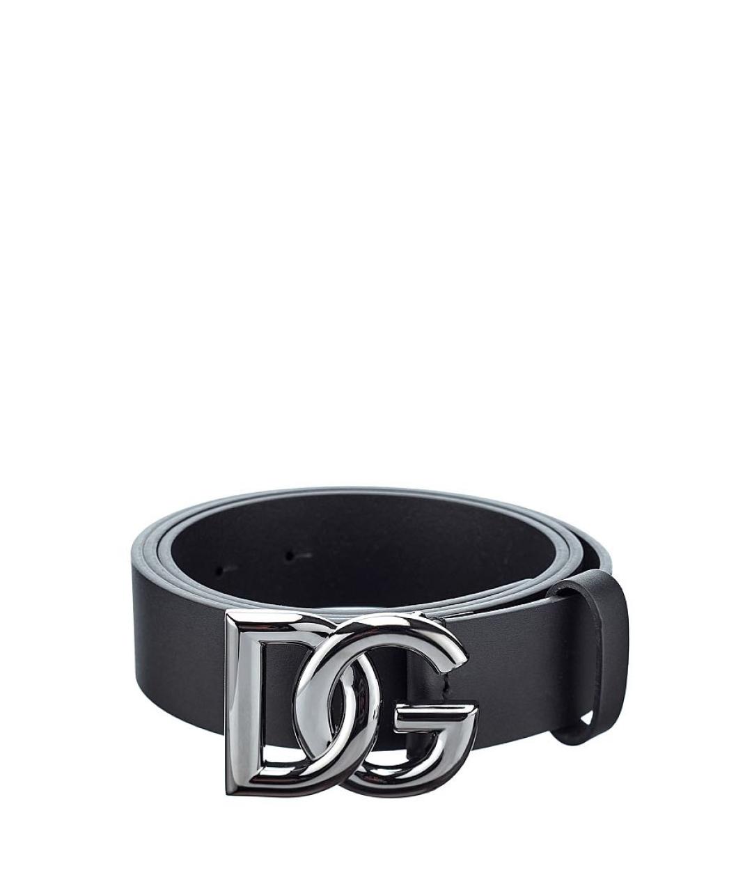 DOLCE&GABBANA Черный кожаный ремень, фото 5