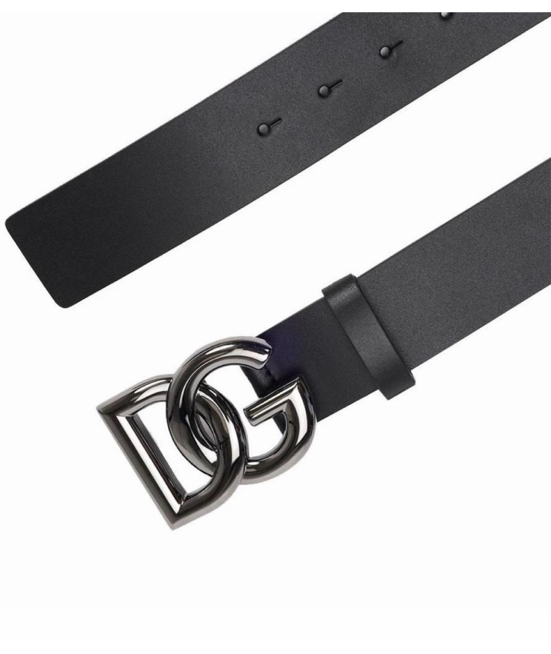 DOLCE&GABBANA Черный кожаный ремень, фото 4
