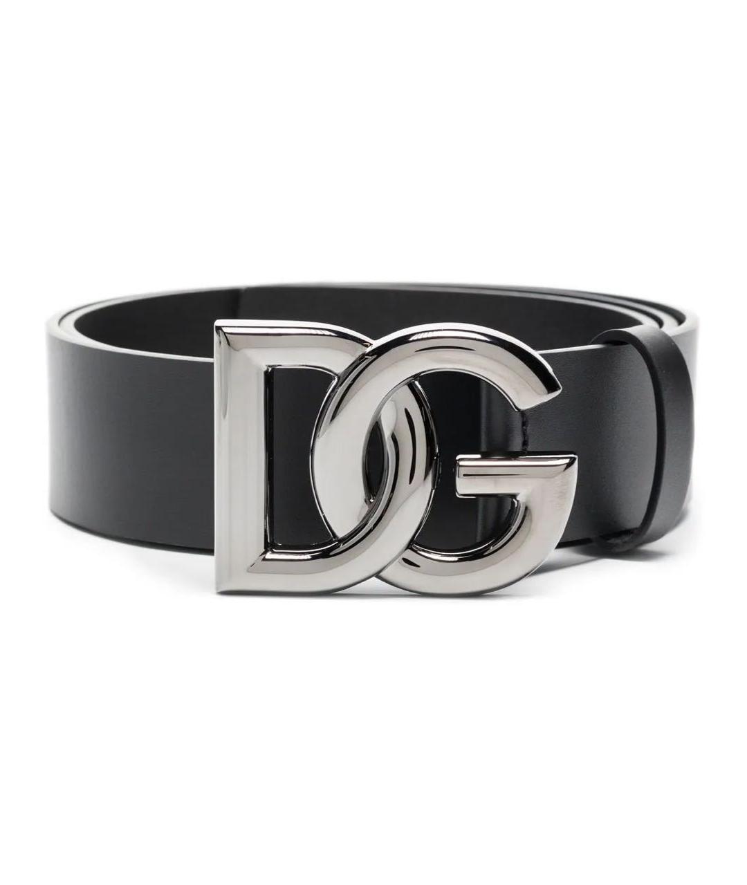 DOLCE&GABBANA Черный кожаный ремень, фото 1