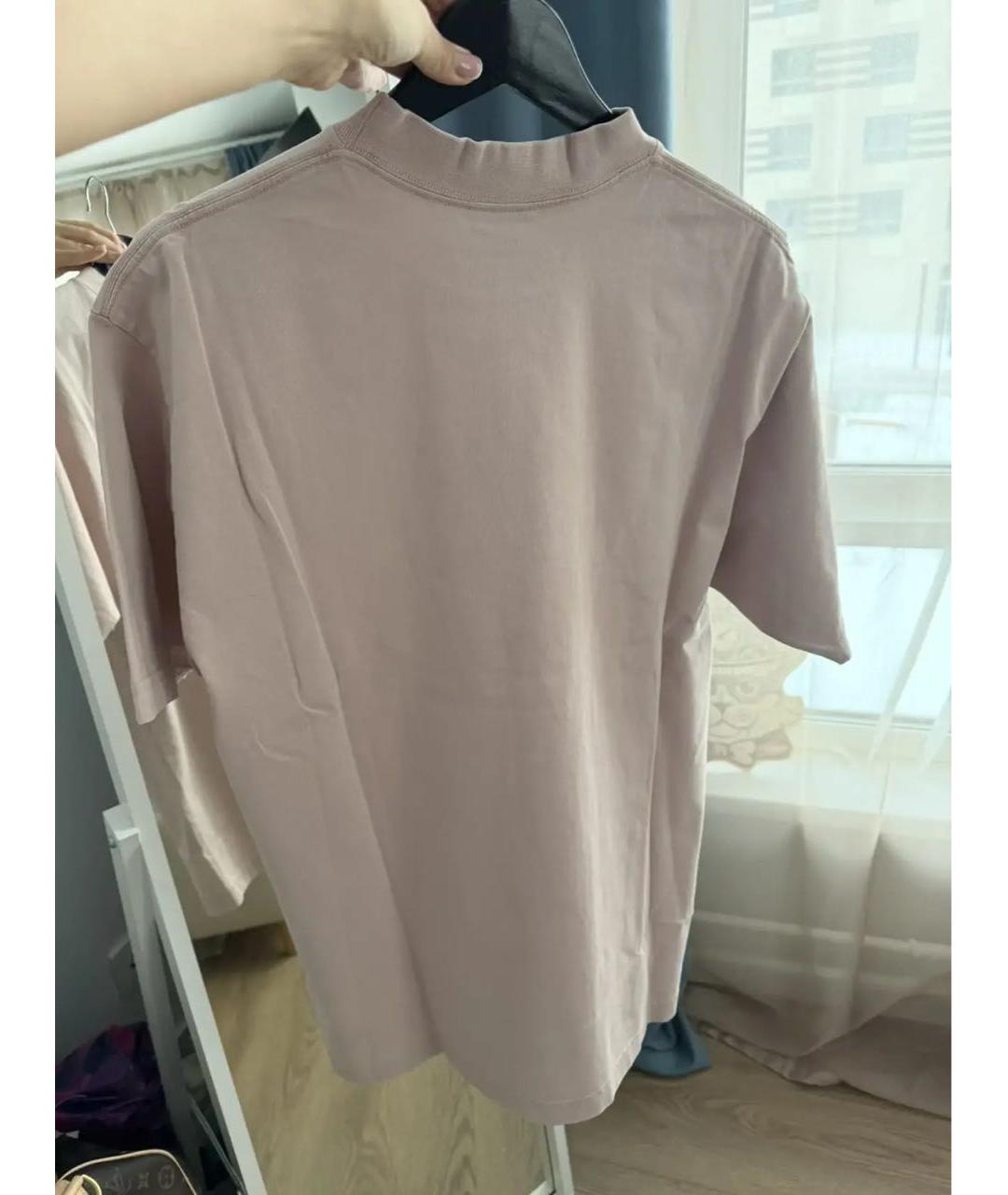 BALENCIAGA Розовая хлопковая футболка, фото 2