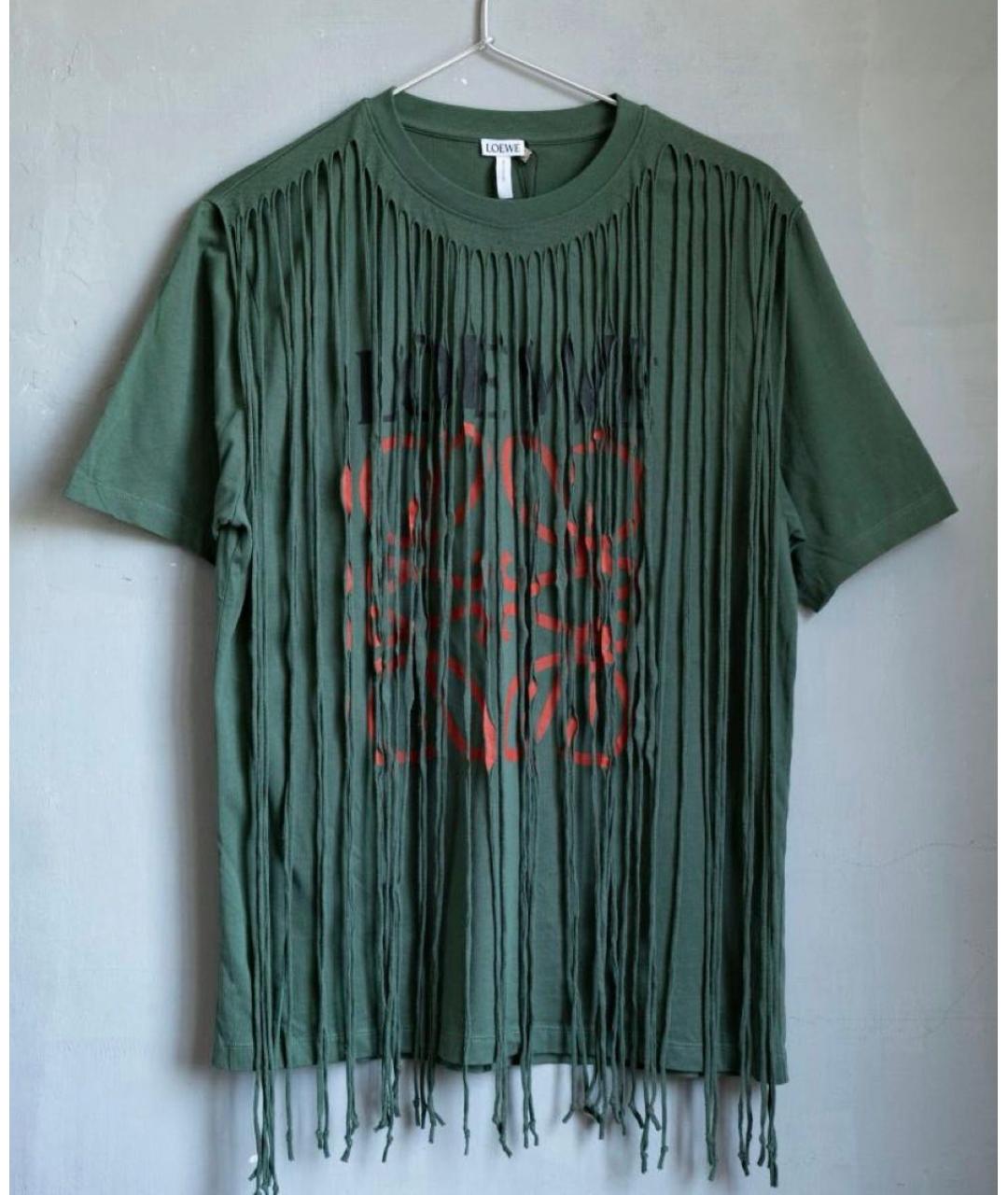 LOEWE Зеленая хлопковая футболка, фото 5