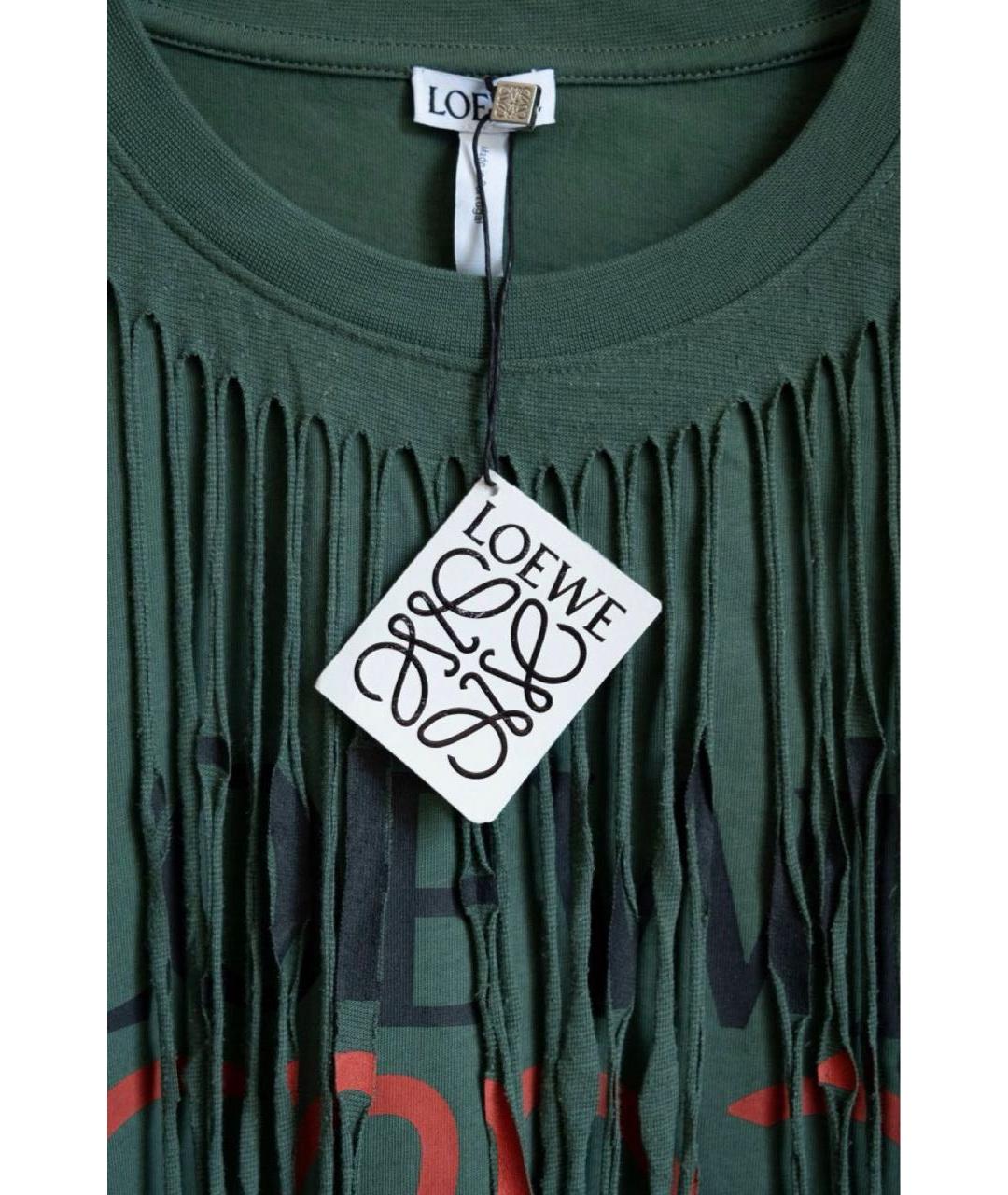 LOEWE Зеленая хлопковая футболка, фото 4