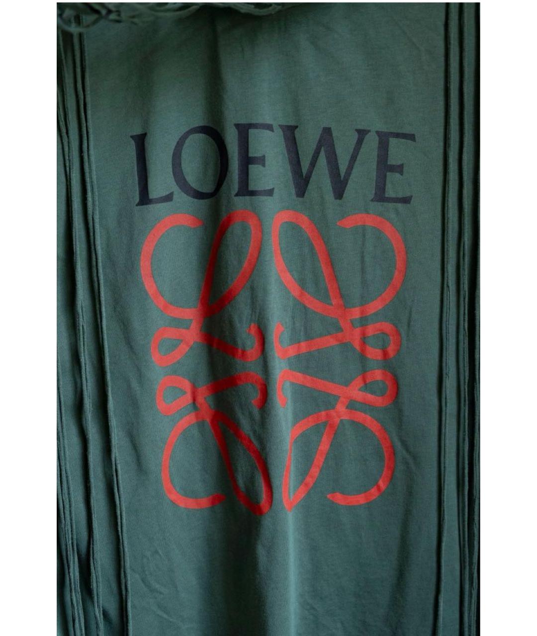 LOEWE Зеленая хлопковая футболка, фото 2