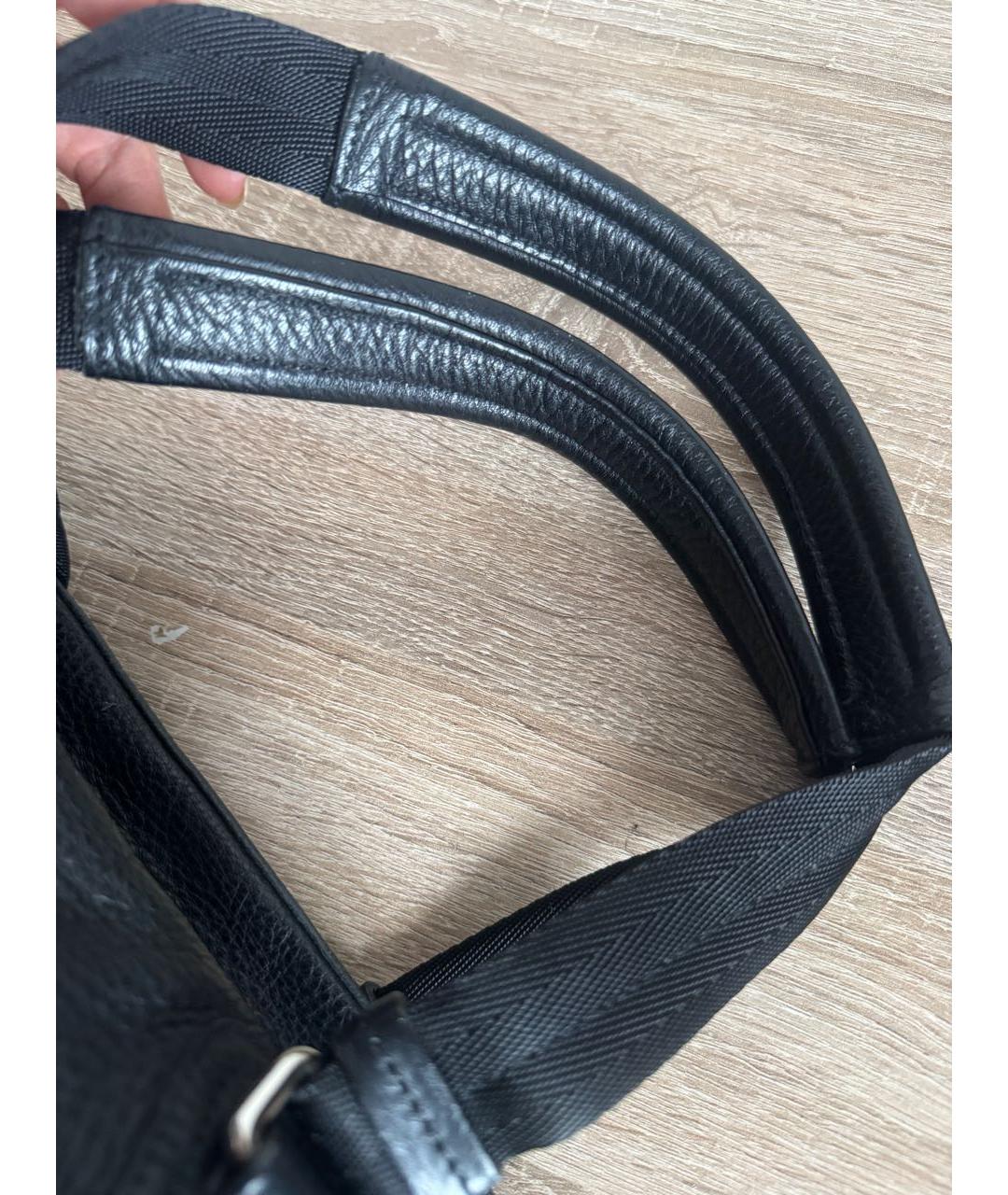 PRADA Черная кожаная сумка с короткими ручками, фото 8