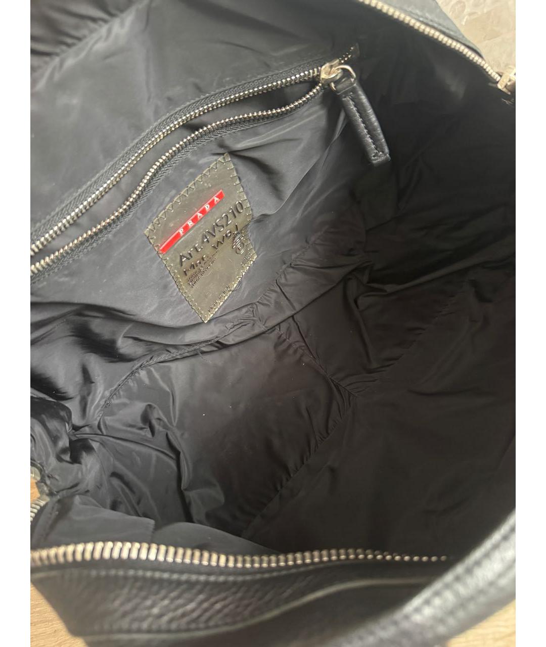 PRADA Черная кожаная сумка с короткими ручками, фото 7