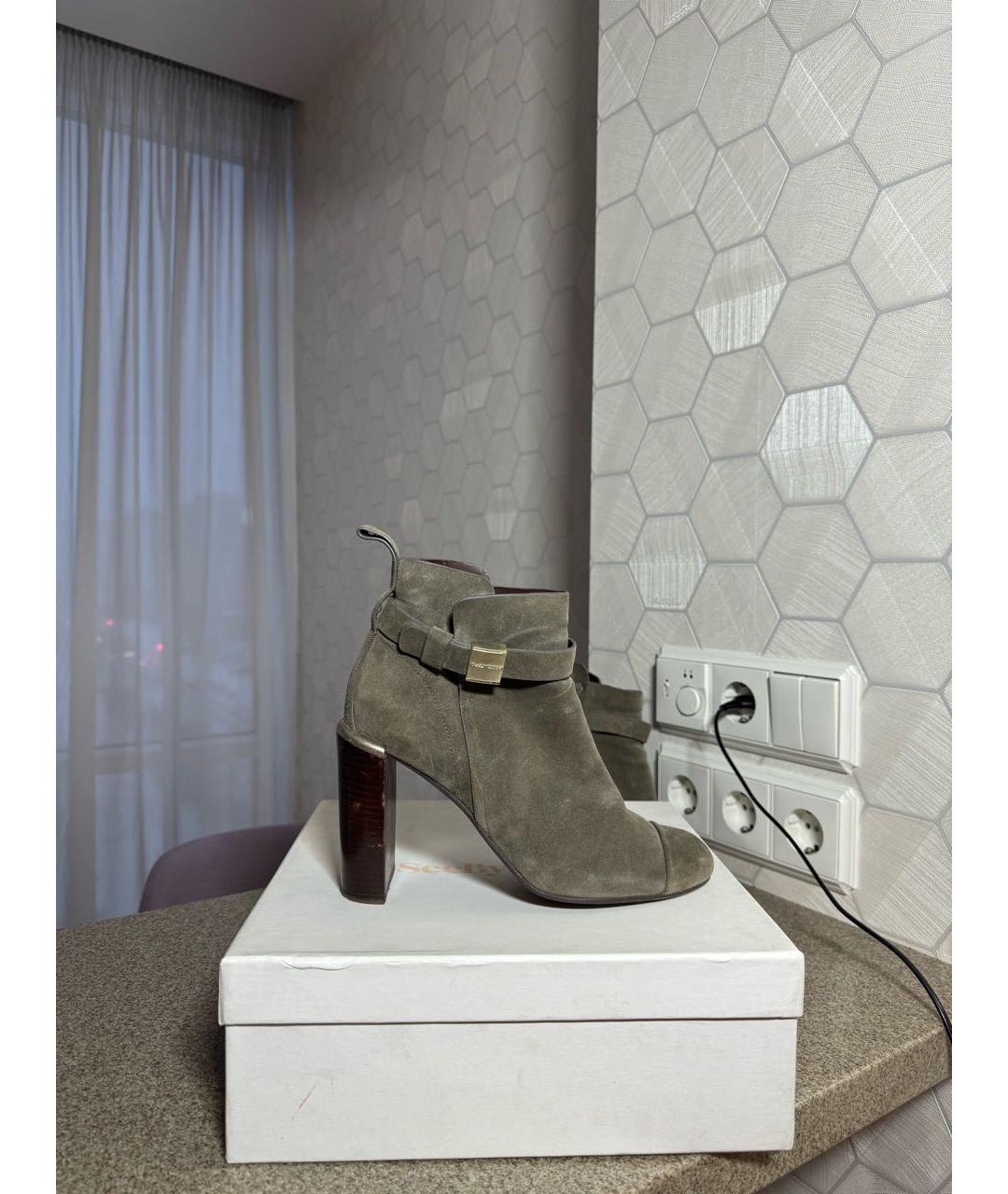 SEE BY CHLOE Серые замшевые ботильоны, фото 8