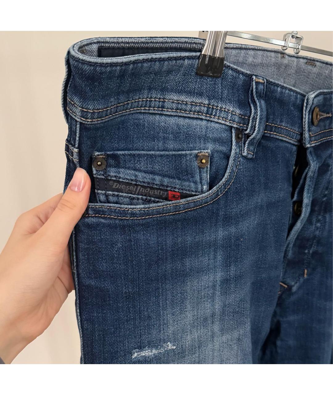 DIESEL Темно-синие хлопковые джинсы скинни, фото 3