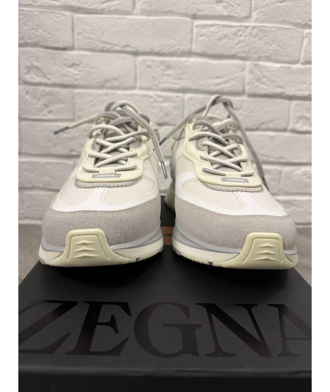 ZEGNA Белые текстильные высокие кроссовки / кеды, фото 3