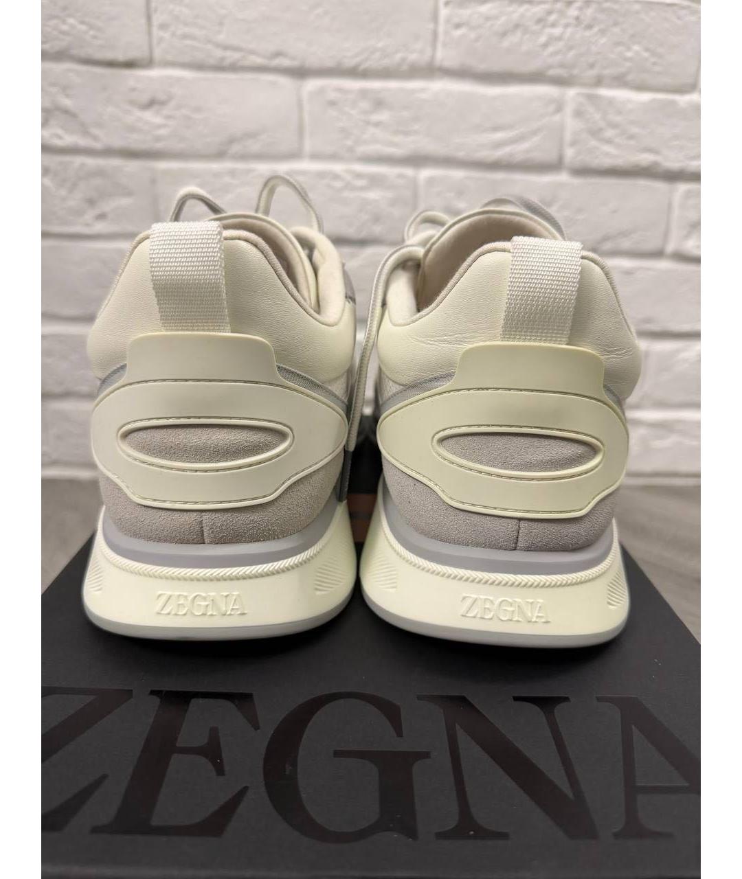 ZEGNA Белые текстильные высокие кроссовки / кеды, фото 4