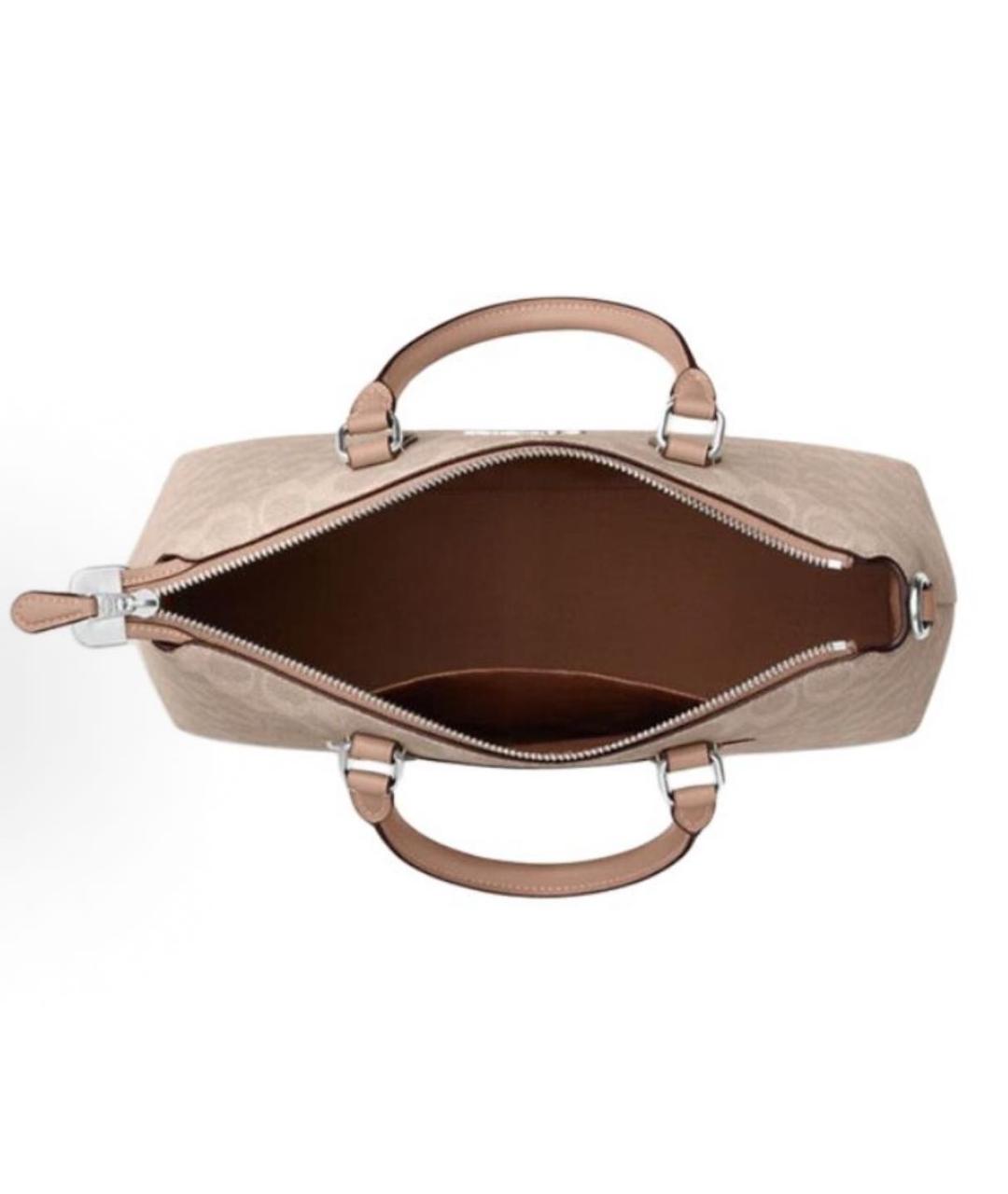 COACH Бежевая сумка с короткими ручками, фото 3