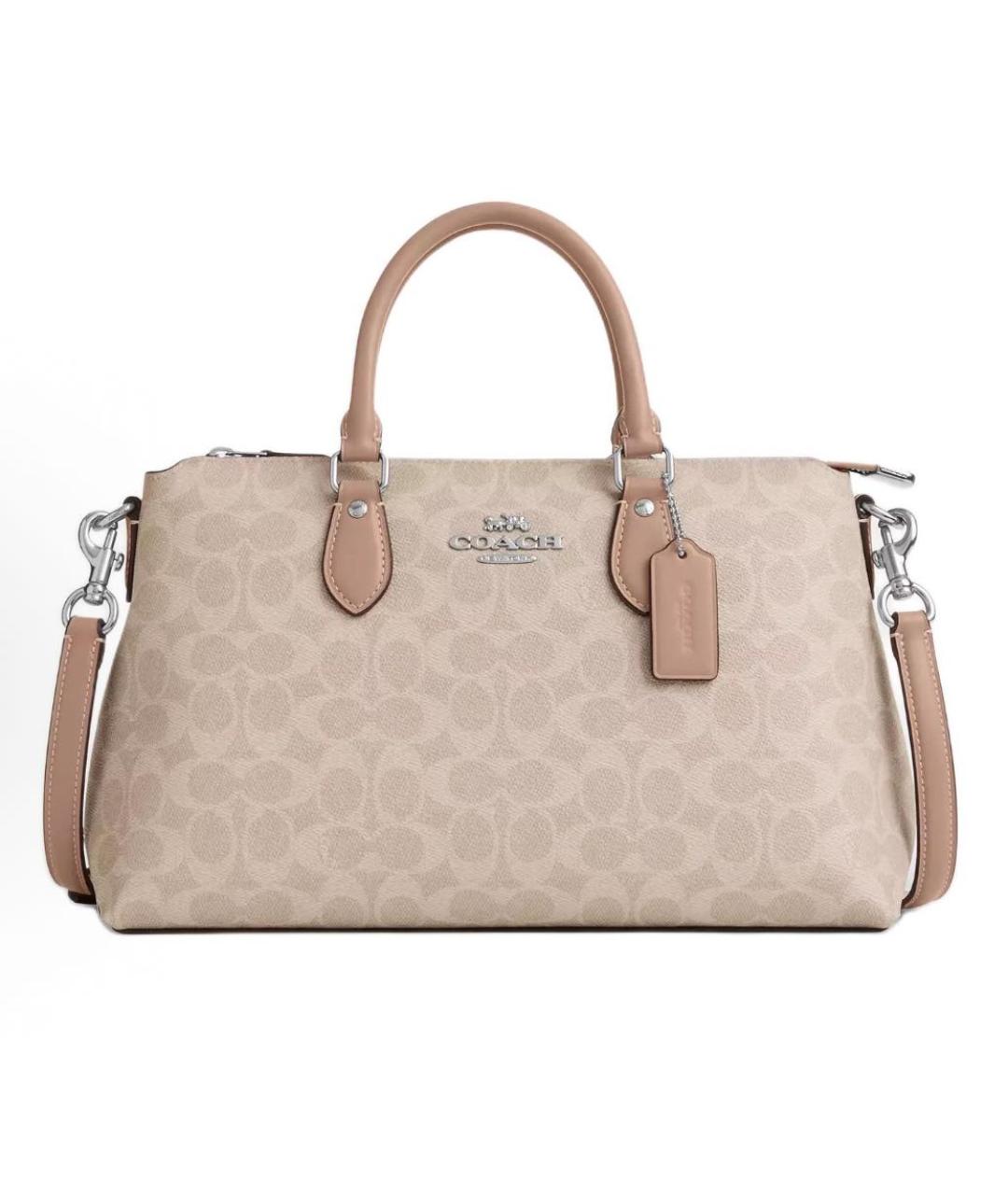 COACH Бежевая сумка с короткими ручками, фото 8