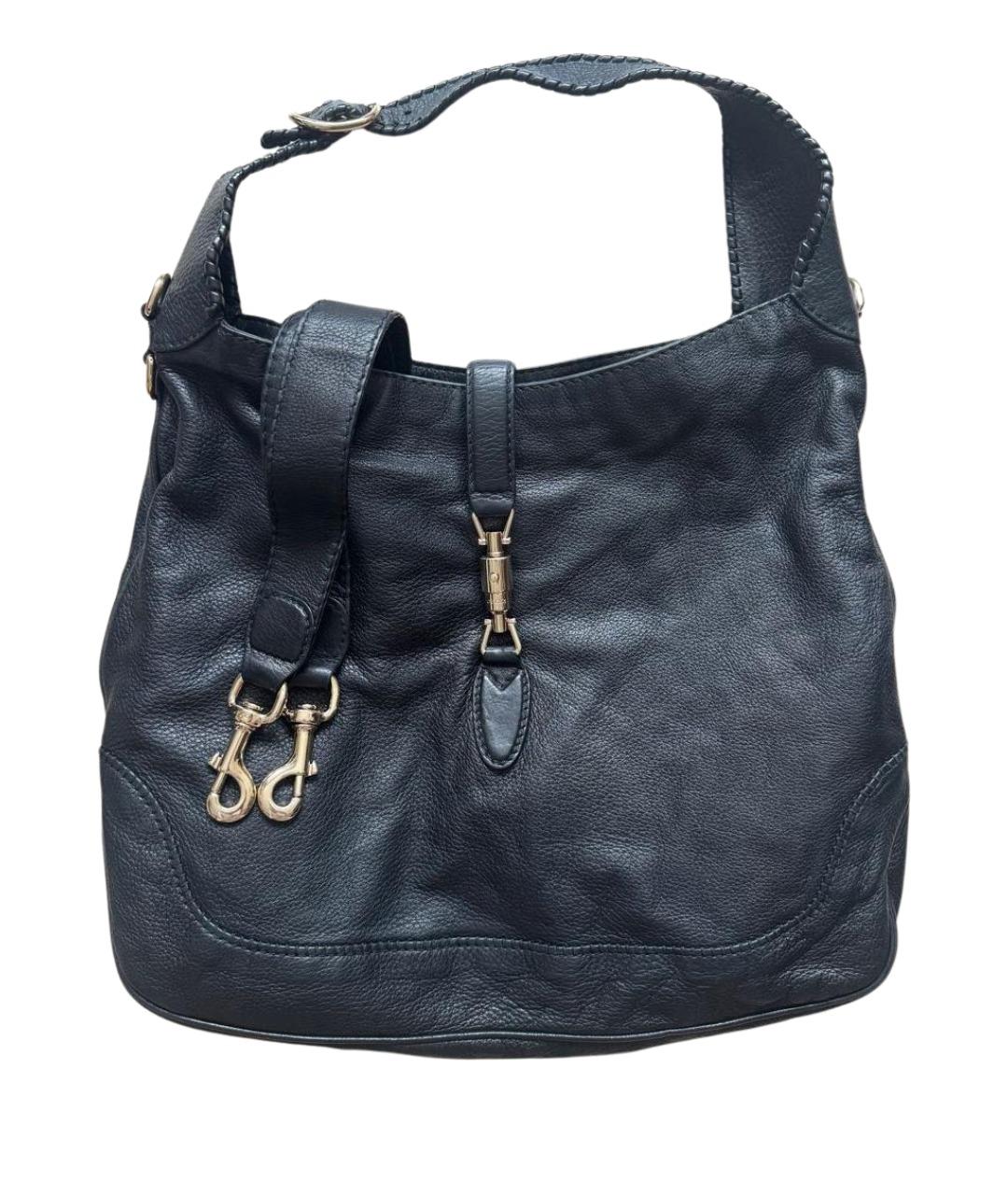 GUCCI Черная кожаная сумка через плечо, фото 1