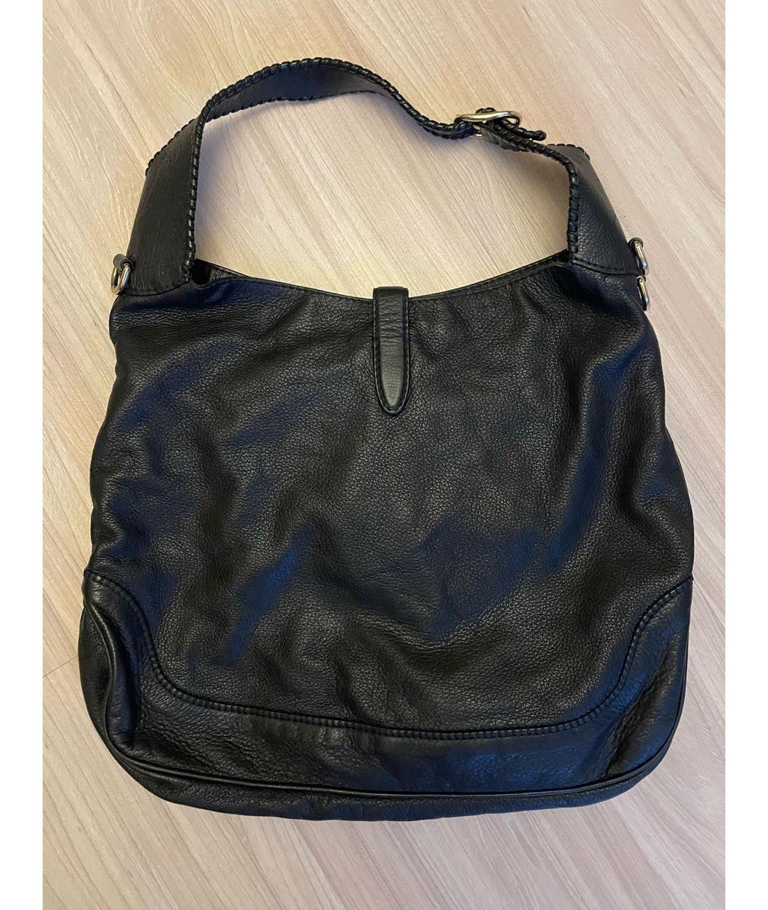 GUCCI Черная кожаная сумка через плечо, фото 2