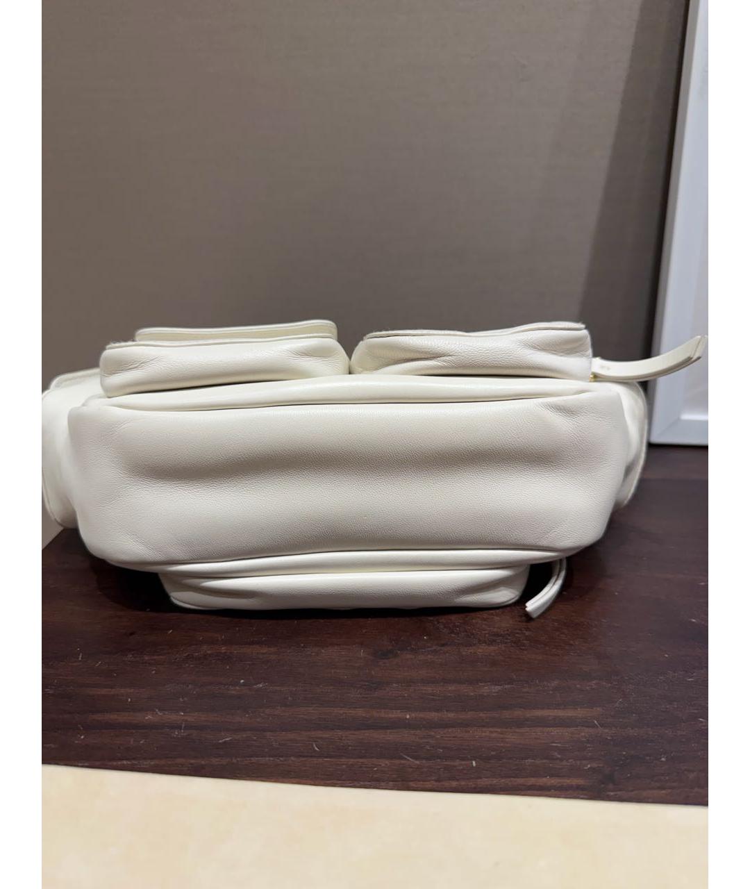 MIU MIU Белая кожаная сумка с короткими ручками, фото 3