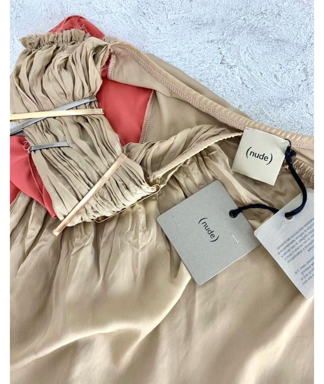 NUDE Бежевая полиэстеровая блузы, фото 3