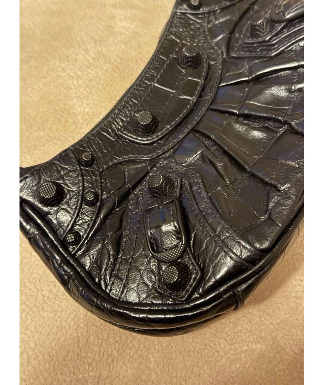 BALENCIAGA Черная кожаная сумка с короткими ручками, фото 2