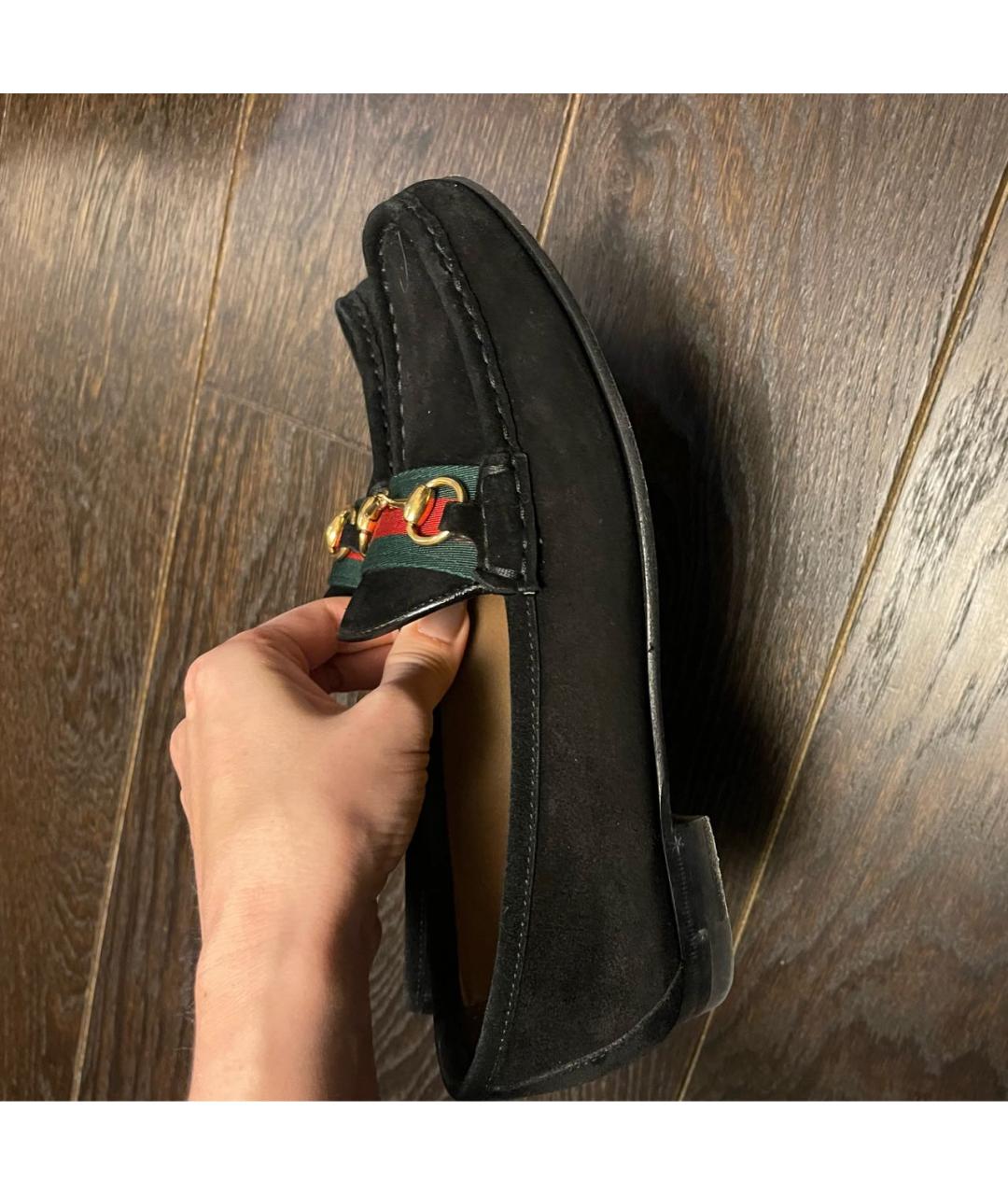 GUCCI Черные замшевые лоферы, фото 5