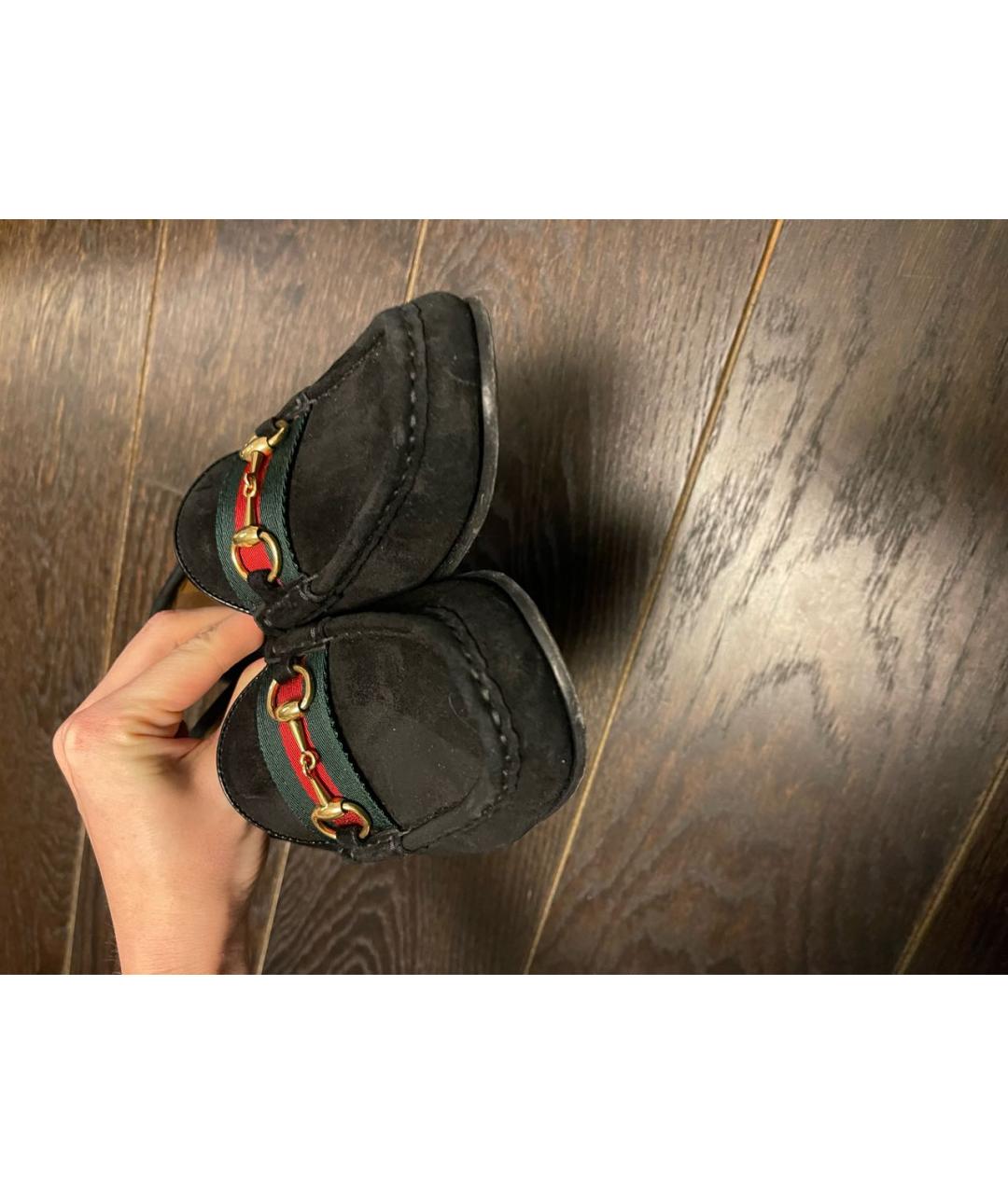 GUCCI Черные замшевые лоферы, фото 4