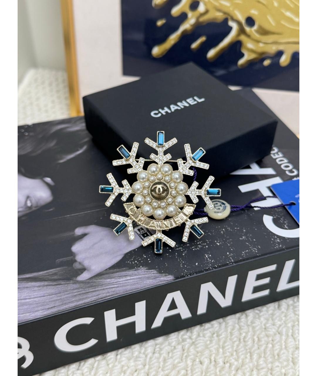 CHANEL Золотая металлическая булавка / брошь, фото 2