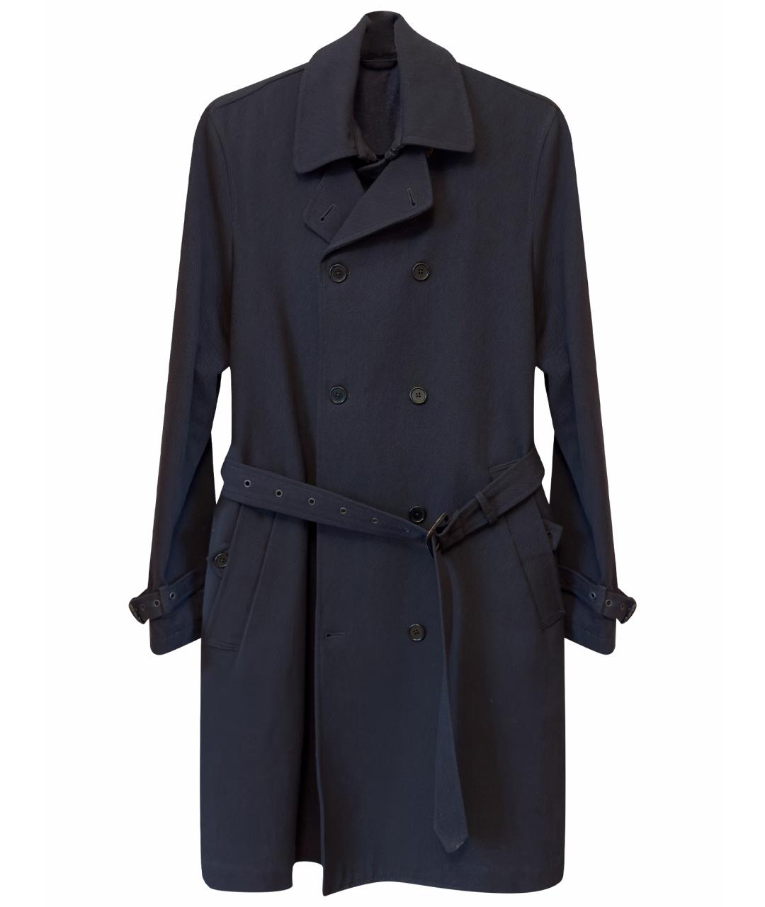 ACNE STUDIOS Синий хлопко-эластановый тренч/плащ, фото 1