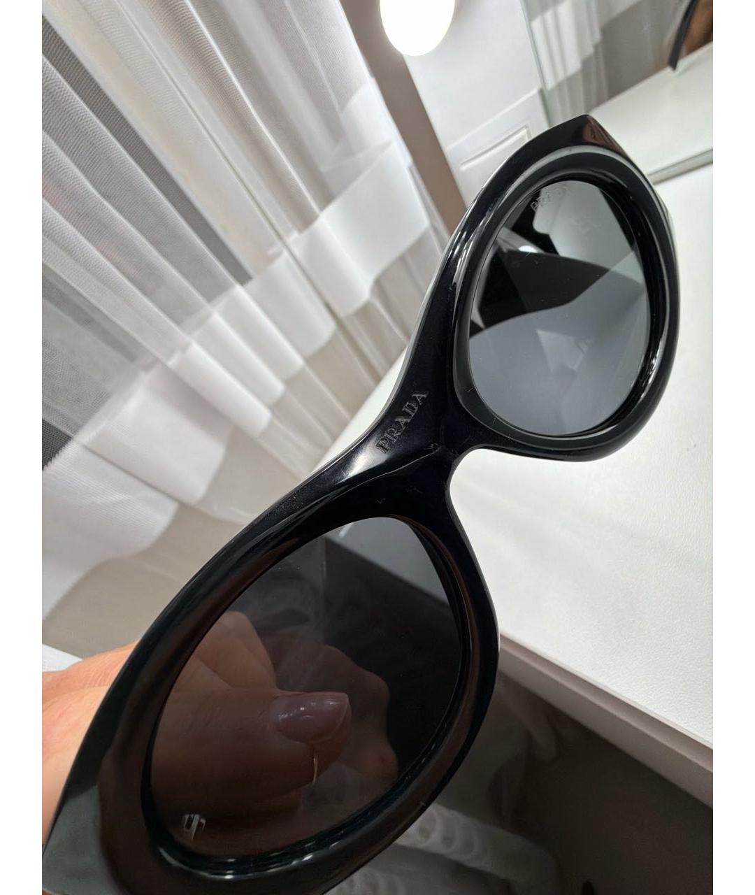 PRADA Черные пластиковые солнцезащитные очки, фото 5