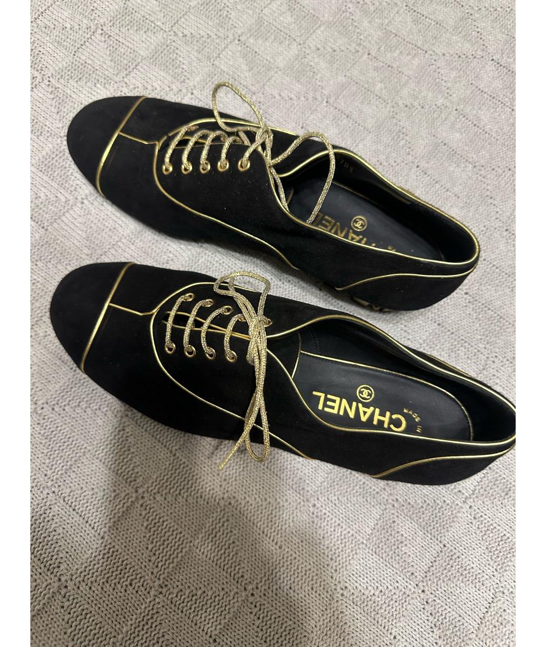 CHANEL Черные замшевые брогги и оксфорды, фото 8