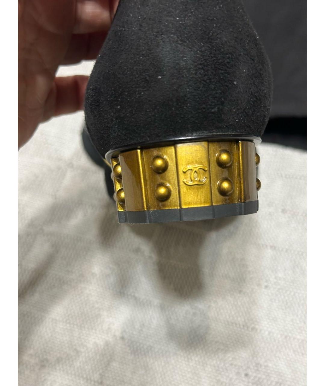 CHANEL Черные замшевые брогги и оксфорды, фото 6