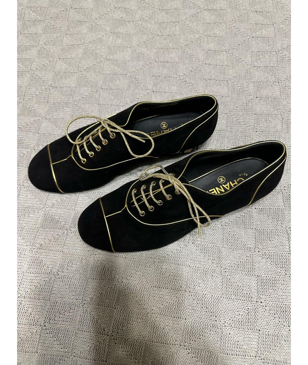 CHANEL Черные замшевые брогги и оксфорды, фото 2