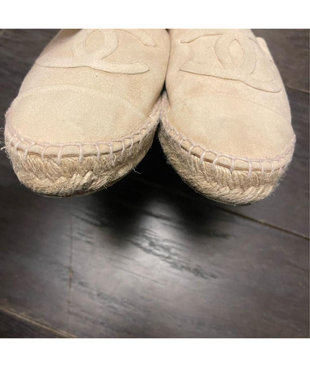 CHANEL Бежевые замшевые эспадрильи, фото 5